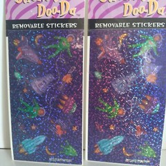 Stickety Doo Da SPACE Stickers Astronaut Rocket Plane Planet LOT-6 NOS Vtg 1997