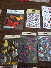 Lot of Insects & Animals Themed Stickers, Embellishments, & Borders