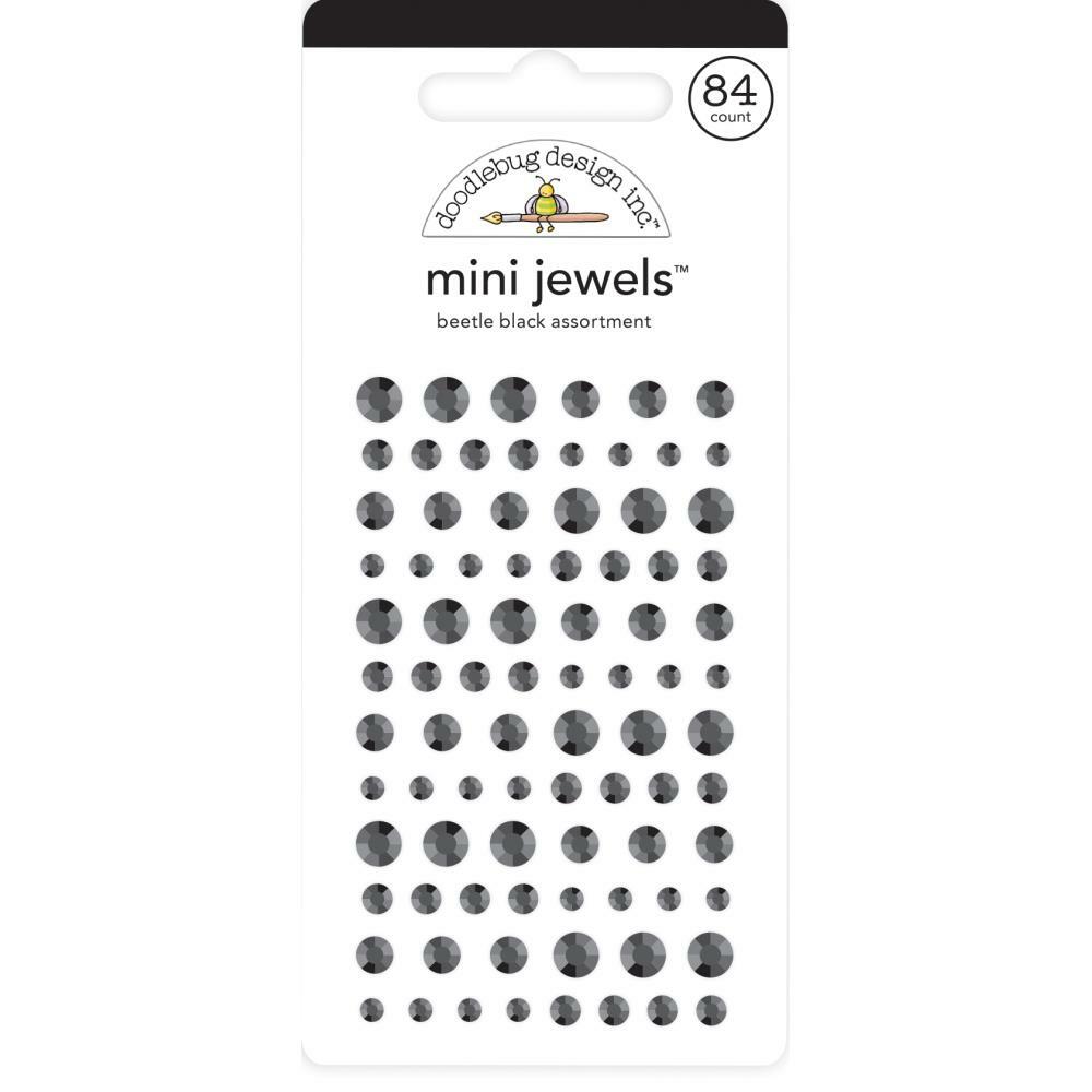 Crafts Doodlebug Mini Jewels Repeats Assorted Sizes Gems Bling Beetle Black