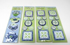 Pooch & Sweetheart 4 Packs Spring Flowers & Tiles 3-D Stickers Punch Studio