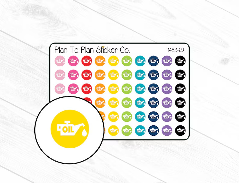 1483-69~~Oil Change Icon Planner Stickers.