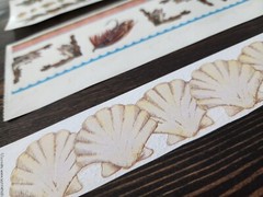 Vintage Sticker Borders LOT PARTIALS MIXED Brands Sea Shells + Scrapbooking #9