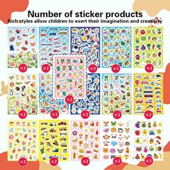 Stickers for Kids 16 Different Theme with Sea, Animal, Food, Dessert,Space,Fruit