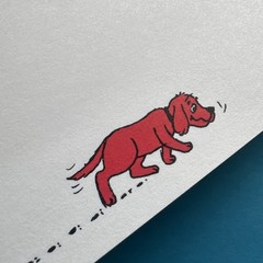 Vintage 90s Clifford Big Red Dog Stickers Grad Cert & Post It Sticky Notes Lot
