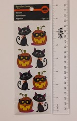 Halloween Black Cats & Pumpkins Scrapbooking Stickers By Recollections RARE