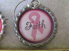 Breast Cancer Awareness Bottle Cap Wine Glass Charms ~ **Gift Idea