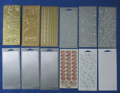 #50 Lot-12 Starform Gold Silver White Sheets Stickers Cards Scrapbook Crafts