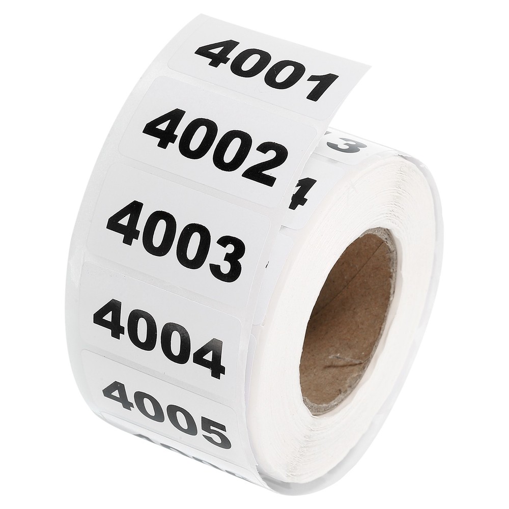 1 Roll Inventory Number Sticker 1.6″x0.8″ 4001-5000 Consecutive Number Sticker