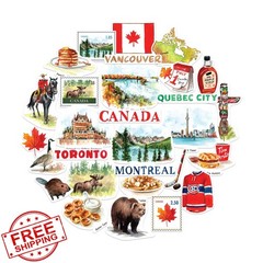 Navy Peony Canada Statement Stickers 29 Pcs Glossy