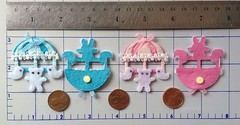 2 Mobiles mobile baby Babies boy girl blue pink Fabric handmade mulberry paper