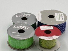 Lot 4 Holiday Ribbon Spools Spritz Target Holiday Time Walmart Glitter Wire Edge