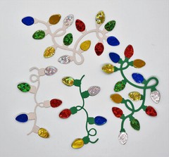 Christmas Lights Die Cut 4 Pc Scrapbooking Cardmaking Cardstock Embellishment