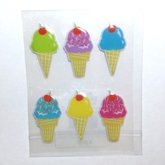 Ice Cream Stickers Set 3 Packs Dimensional Puffy Summer Treats Sweets Kid Craft