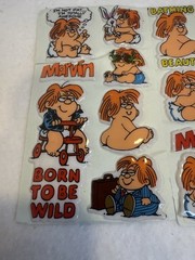 (2) Sheets 80s Cartoons Marvin Puffy Sticker Born To Be Wild Fat Comedy Red Hair