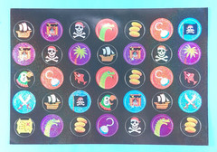 Pirates Glittery Sticker Rounds Sticker Sheet