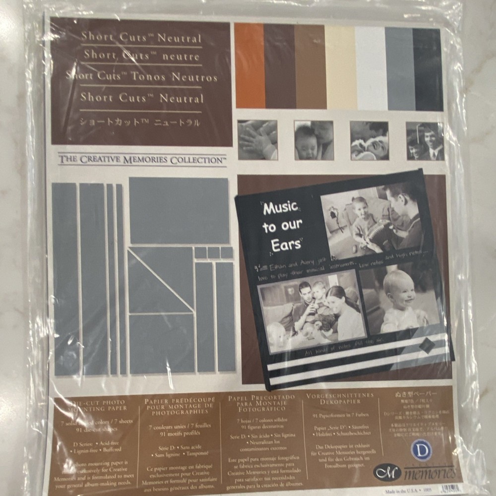 Creative Memories Neutral Die-Cut Photo Mounting Paper 7 Colors 91 Shapes