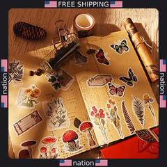 200pcs Vintage Scrapbook Stickers – Aesthetic Ephemera for Journals & Planners