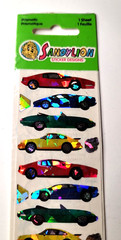 Sandylion Stickers Prismatic Sport Race Cars Sheet Red Green Blue Yellow NIP VTG