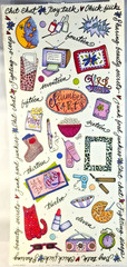 Slumber Party Stickers Tie Me To The Moon Wendy Ware 2001 Rare 12″ Clear Sheet