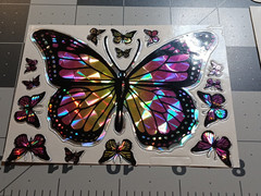 Vintage 1980s KEM Prism Sticker Sheets Butterfly Rainbow Foil Mylar Lot 6 47Pcs