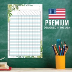 8 Charts Classroom Attendance, 11×17, Student Behavior, Homework Tracker Log