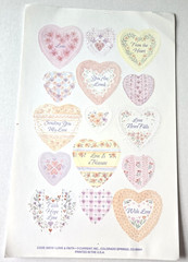 Vintage Sticker Sheet Current Inc Love & Faith Hearts Valentine Floral Country
