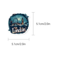Travel City Famous Buildings Round Stickers Scrapbooking Card Journal Craft