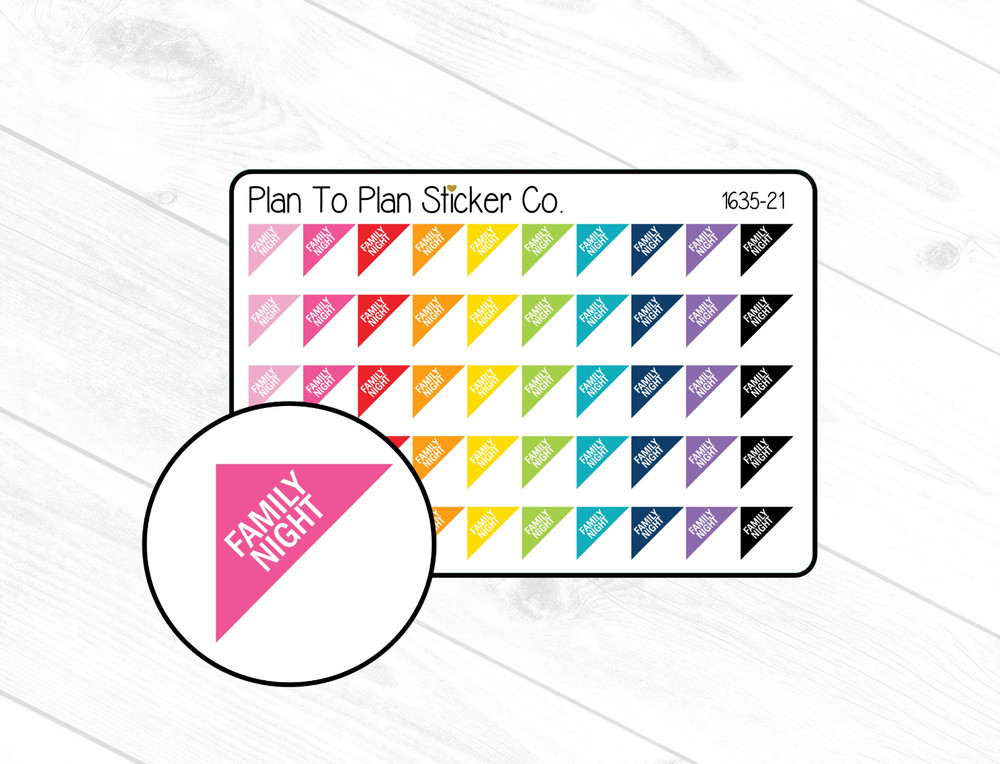1635-21~~Family Night Corner Planner Stickers.
