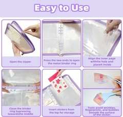 Sticker Storage Organizer,Sticker Organizer Binder Reusable Sticker Book Coll…