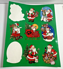 VINTAGE 1990 AGC Santa Claus & Critter Animal Stickers 5 Sheets-Mouse, Squirrel