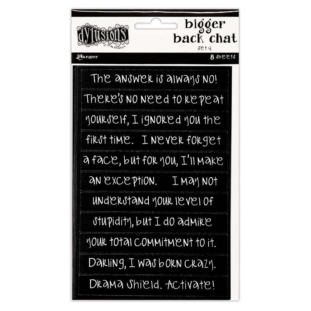 Dylusions Creative Dyary Bigger Back Chat Stickers – Black-Set #4 DYA86642