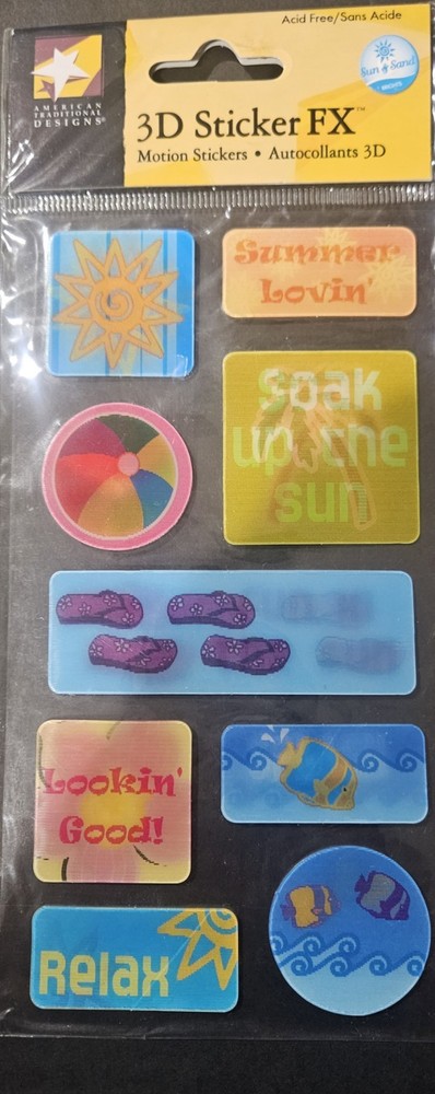 American Traditional Design 3D Sticker FX Motion Stickers-Sun & Sand