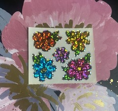 Vintage Prism Hambly Illustrated Flowers Sticker Mod 2×1.76 Inches