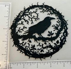 Halloween Die Cuts * Raven in Thorns * Set of 5 * Black Cardstock * Spooky!