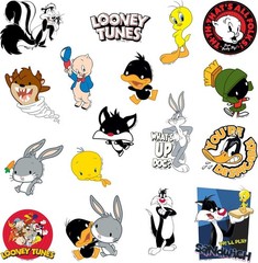 LOONEY TUNES VARIETY DIE CUT VINYL 50 CT STICKER PACK