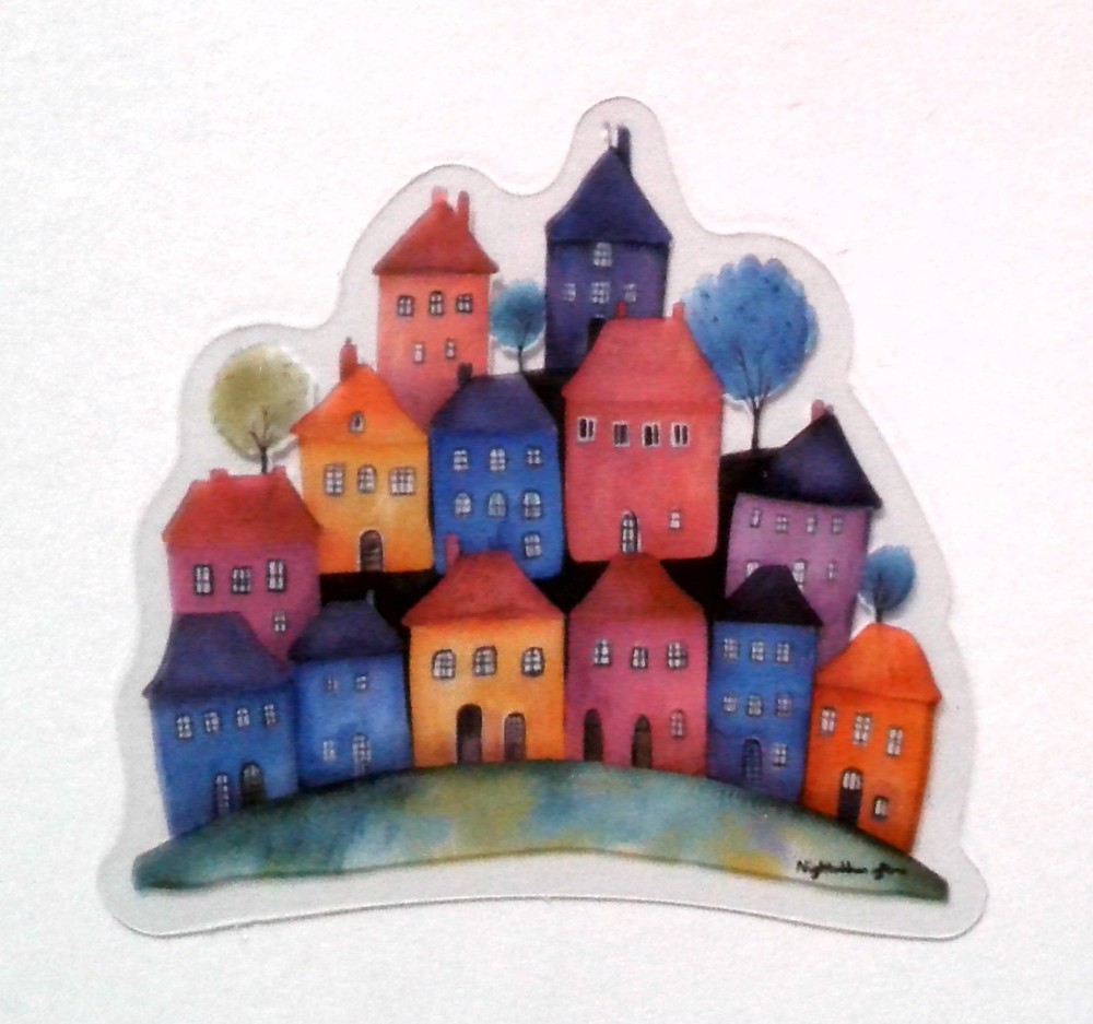 Fairy Tale European House Clear Vinyl Decal Sticker Water Resistant Laptop Gift