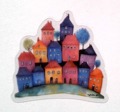 Fairy Tale European House Clear Vinyl Decal Sticker Water Resistant Laptop Gift