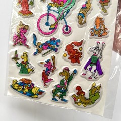 Vintage Glitter Stickers Puffy Funny Horses New Sealed 1980s Scrapbook Rare NOS