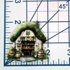Cottage Style Fairy Tale House Clear Vinyl Decal Sticker Water Resistant Laptop
