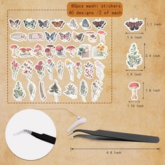 200Pcs Vintage Scrapbook Stickers, Aesthetic Junk Journal Stamping Multicolor