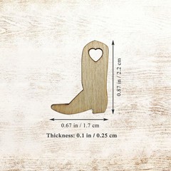100pcs Mini Cowboy Boots Wood DIY Approx. 0.87×0.67×0.1 in / 2.2×1.7×0.25 cm
