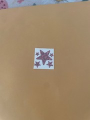 Vintage 1980s Small Pink Glitter Star Stickers