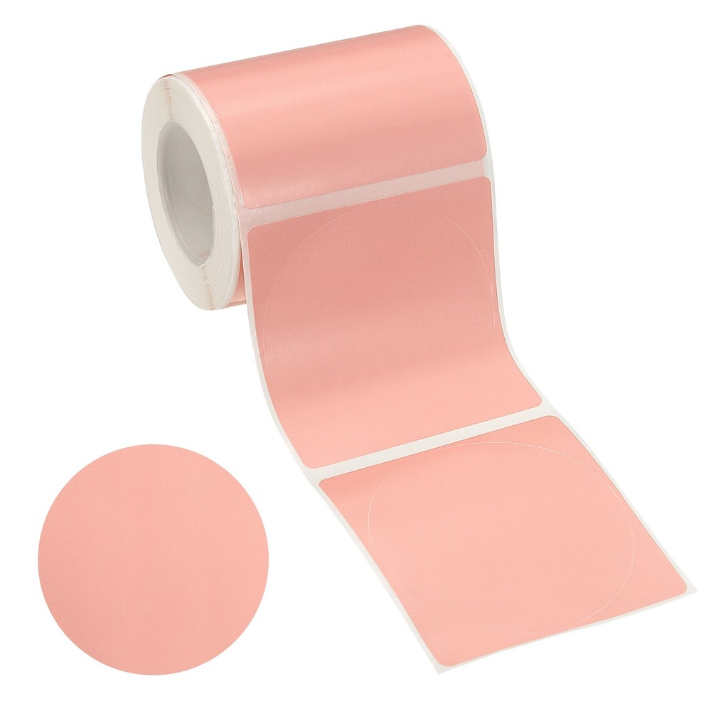 140 Pcs Thermal Sticker Paper, 2×2″ Round Thermal Printer Label, Pink