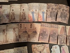 Orig Retro Material Pack 100 Pc Scrapbooking JJ Craft Kit Papers Elegant Time