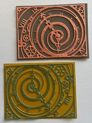 ROMAN NUMERAL ￼GEAR CLOCK Die-Cuts(4pc)Cogs•Steampunk •Background•Time•Rectangle