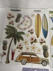 Scrapbooking Stickers Beach/Ocean Lot Of 4 Packs Total 68 Vellum/ Flat/ Dimen