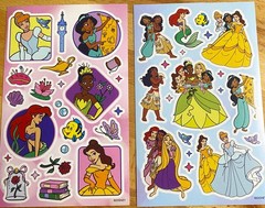 DISNEY PRINCESS STICKERS 2 SHEETS FREE SHIPPING SALE