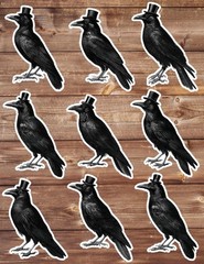 Gothic Black Crow Die Cut Vinyl Stickers Scrapbooking Laptop Waterbottle