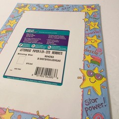 Vtg Sparkle Dazzle Stars Power Letterhead Paper Stationary Scrapbook DIY Art