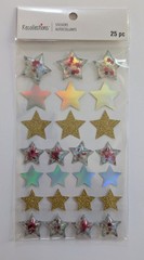 Silver & Gold Glitter Shaker Stars Scrapbooking Stickers by Recollections